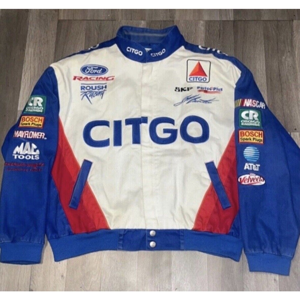 Roush Nascar Racing Race Jacket Mens Size Large Citgo… - Gem